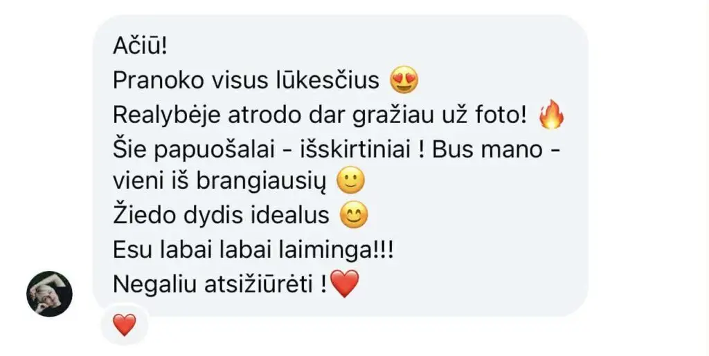 Klientų atsiliepimas apie augintinių nosies atspaudo antspaudo juvelyriką