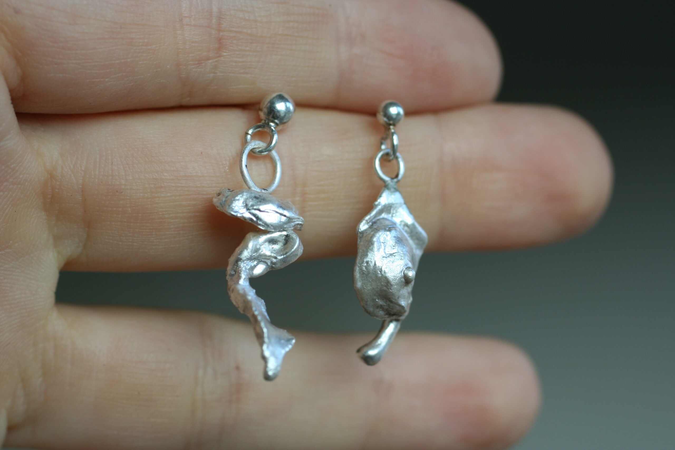 Living Waters Jewellery Erikos Lygnugarės autorinė kūryba, sidabro auskarai